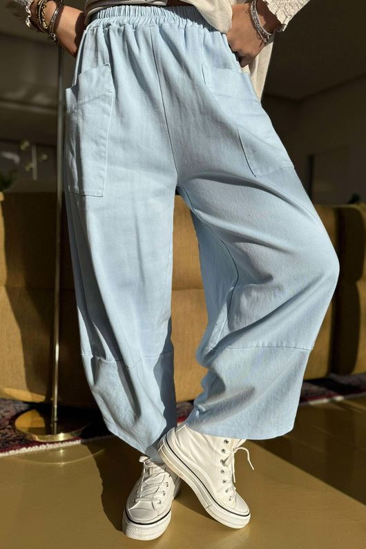 Gaberdine Shelby Barrel Pant Denim